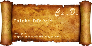 Csirke Dávid névjegykártya