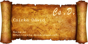 Csirke Dávid névjegykártya