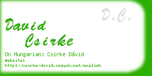 david csirke business card